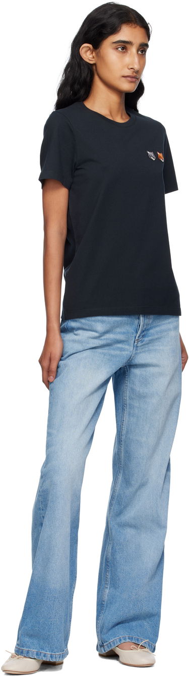T-paita MAISON KITSUNÉ Maison Kitsuné Double Fox Head T-Shirt Musta | OW011CFKJ0008, 3