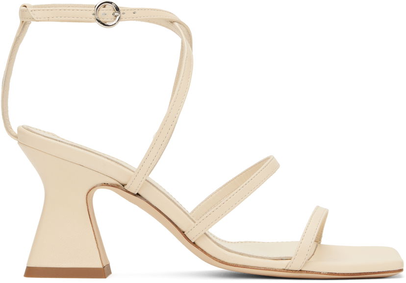 Asusteet Aeyde Aeyde Edda Leather Heeled Sandals Beige | A11-HS-HLMS75CH152-SS25-100-007