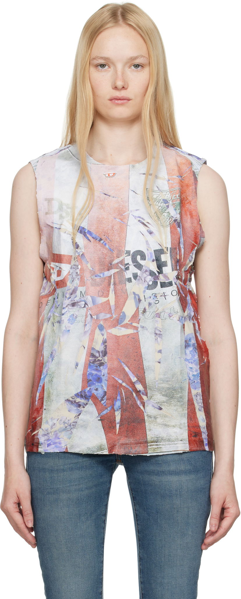 Tankkitoppi Diesel Diesel T-Per-Stripe Graphic Print Tank Top Monivärinen | A18700 0SKBT
