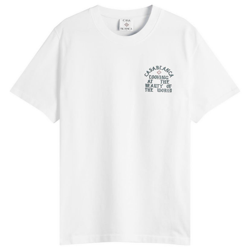 T-paita Casablanca Casablanca Beauty of the World T-Shirt, Size Large Valkoinen | MS25-JTS-001-03