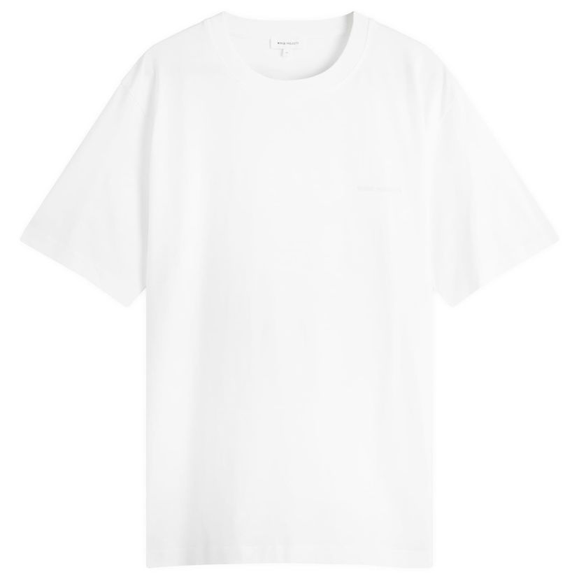 T-paita NORSE PROJECTS Norse Projects Johannes Logo Print T-Shirt, Size Large Valkoinen | N01-0684-0001