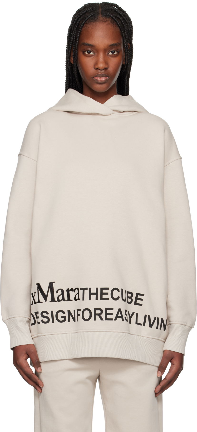 Huppari Max Mara Max Mara Felpa Hoodie Beige | 2519921021600