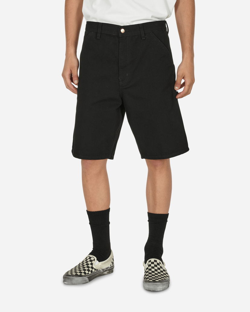 Housut ja farkut Carhartt WIP Single Knee Short black Rinsed Vihreä | I027942_89_02