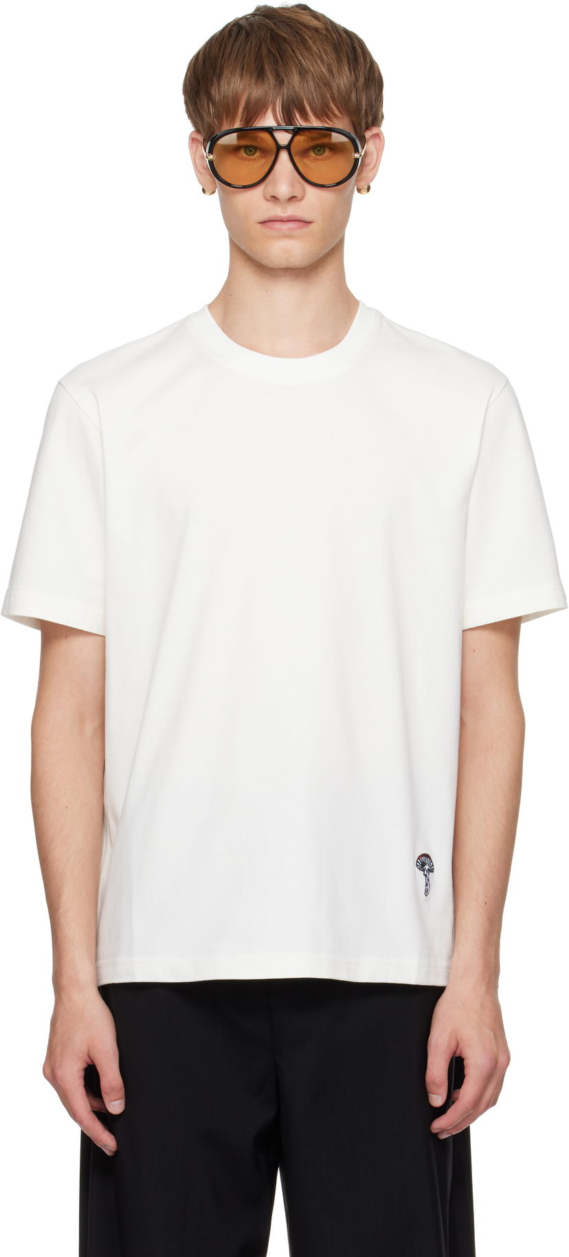 T-paita Bottega Veneta Bottega Veneta Cotton T-Shirt with Small Logo Valkoinen | 838959V4N509071