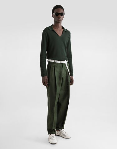 Housut Dolce & Gabbana Dolce & Gabbana Linen Turned-Up Cuffs Pants Vihreä | GP114TFU4MCV0304, 1