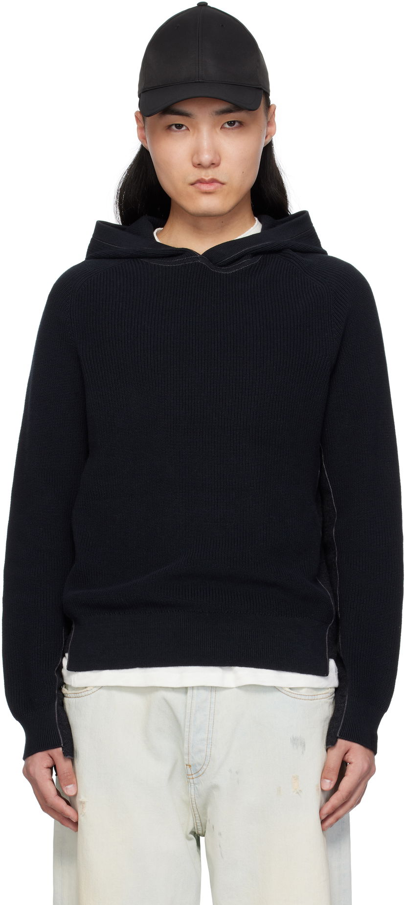Villapaita rag & bone rag & bone Gabe Spliced Hoodie Tummansininen | MBS25S026SD26