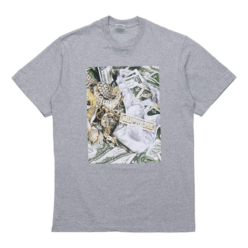 T-paita Supreme Money Printing Short Sleeve T-Shirt Harmaa | SUP-SS20-295