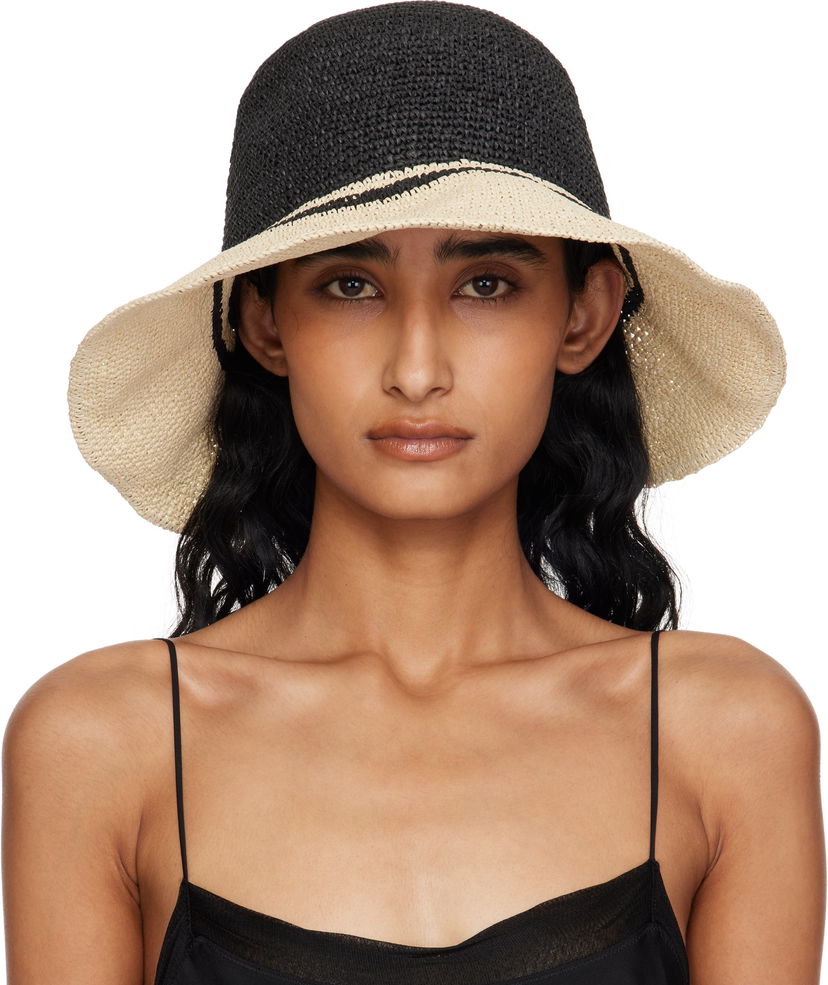Hattu TOTEME TOTEME Paper Straw Beach Hat Musta | 253-WSH0027-FB0489