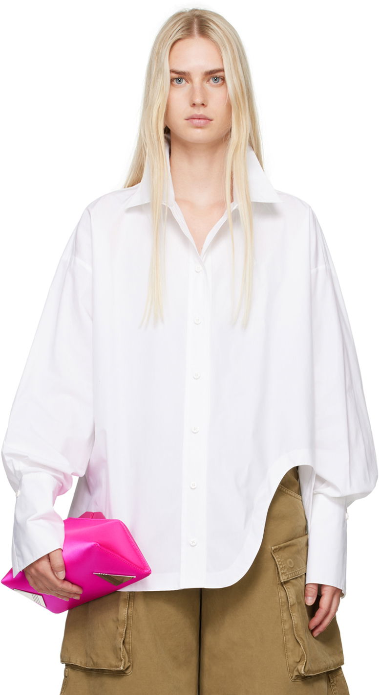 Paita The Attico The Attico Diana Asymmetric Shirt Valkoinen | 227WCH04 C052