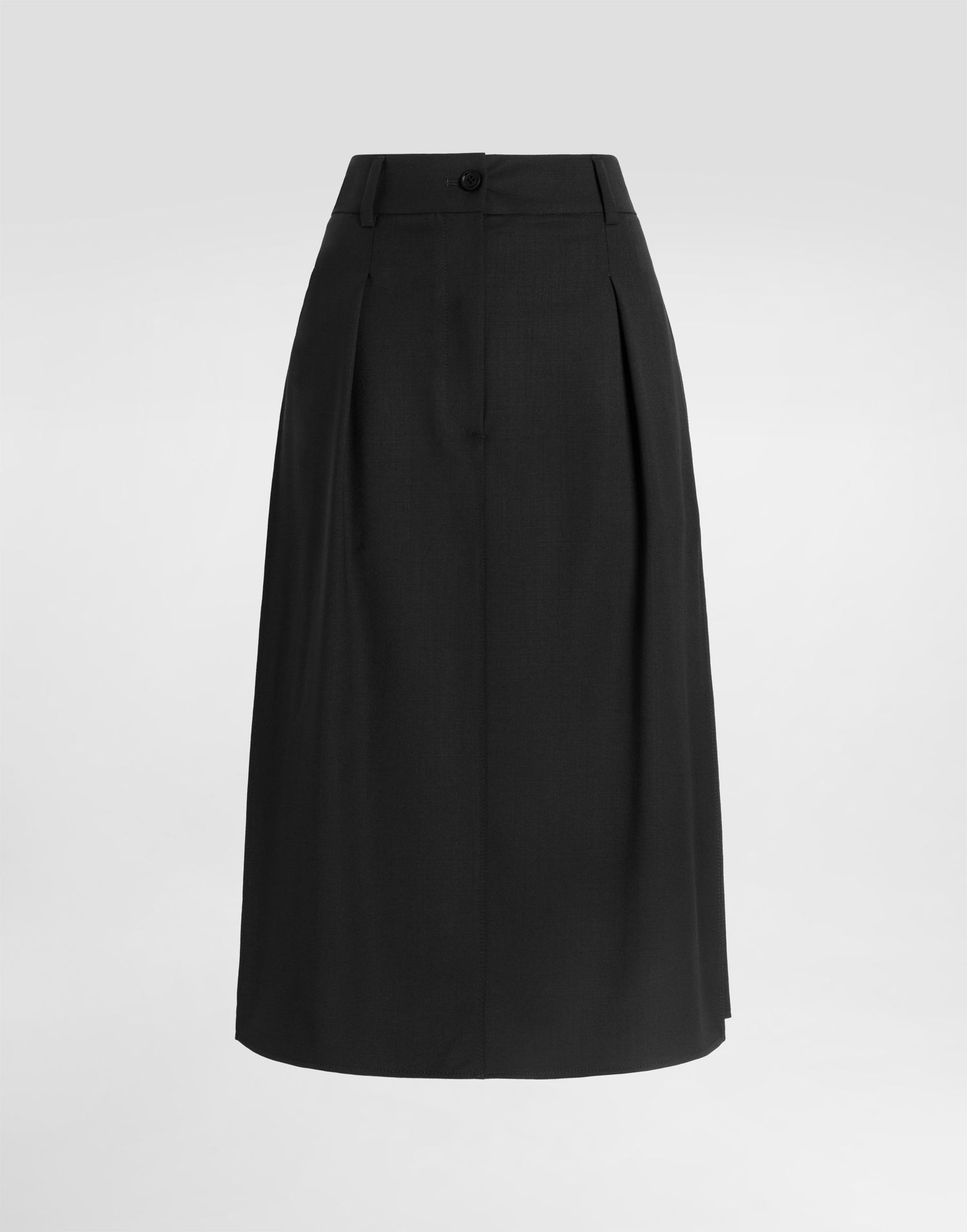 Hame Dolce & Gabbana Bi-stretch Sallia Pleated High-Waist Midi Skirt Musta | F4C6DTFUBGCN0000, 0