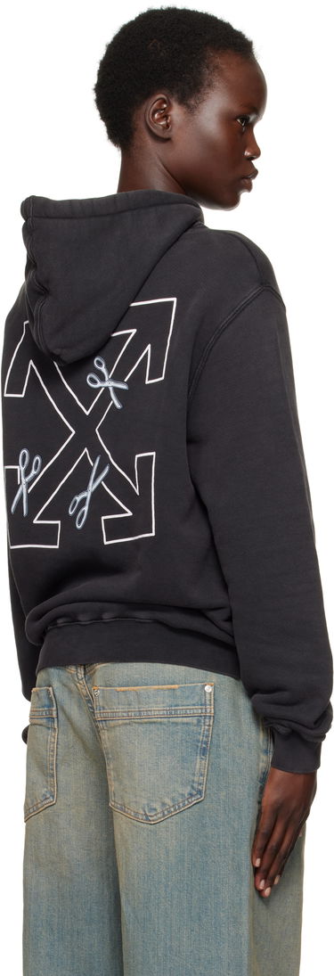 Huppari Off-White Off-White Scissor Arrow Hoodie Musta | OWBB064S25FLE0030701, 2