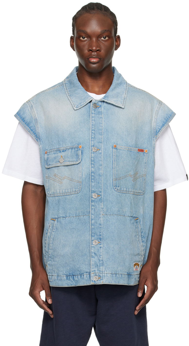 Liivi Martine Rose Faded Denim Vest Sininen | MRSS24-236