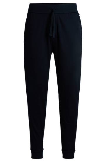Verryttelyhousut BOSS Cotton-Terry Tracksuit Bottoms Musta | 50527454