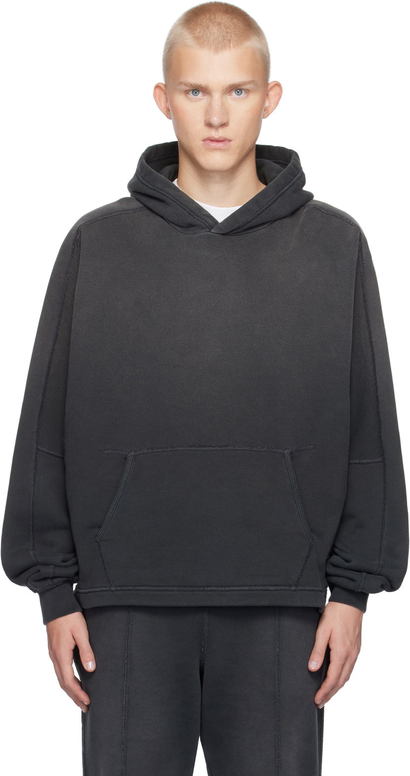 Huppari Represent Clo Stepped Hem Hoodie Musta | MLM4200