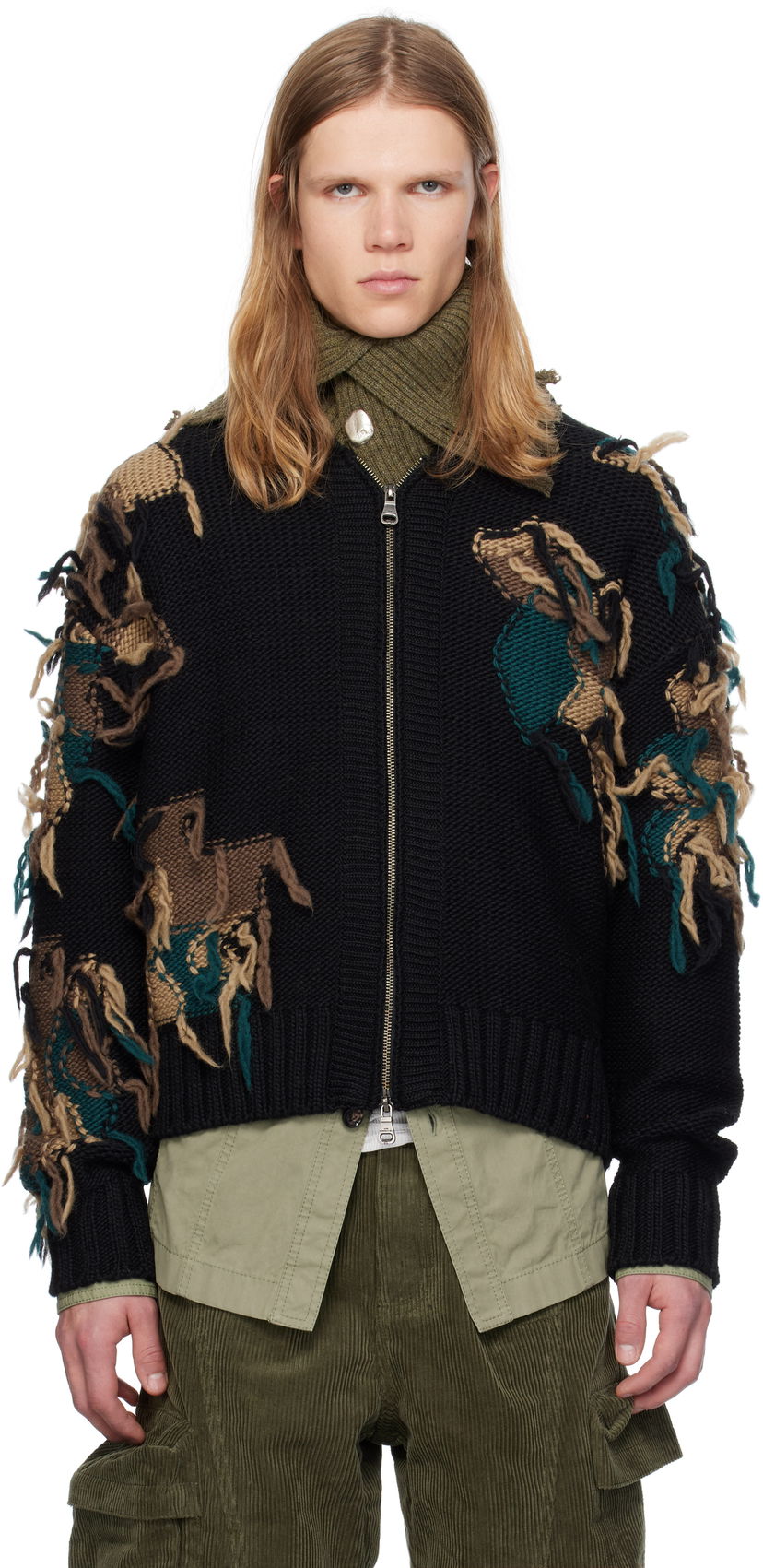 Villapaita Andersson Bell Zip-Up Cardigan Musta | atb1153m