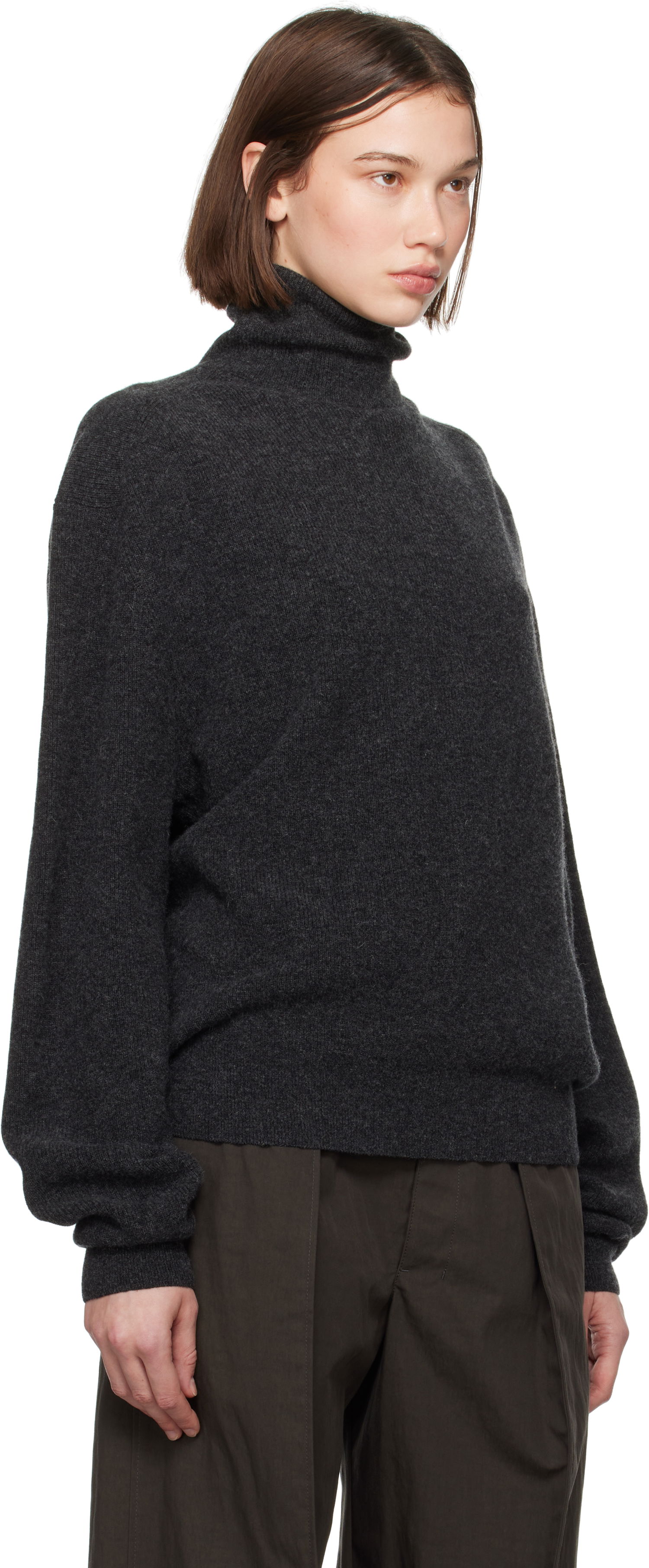 Villapaita LEMAIRE LEMAIRE Ribbed Turtleneck Sweater Harmaa | TO1315 LK1026, 1