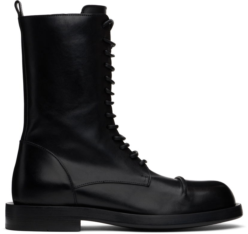 Vaatteet Ann Demeulemeester Ann Demeulemeester Gillian Pintuck Combat Boots Musta | 2402-M-C15-LT049-099