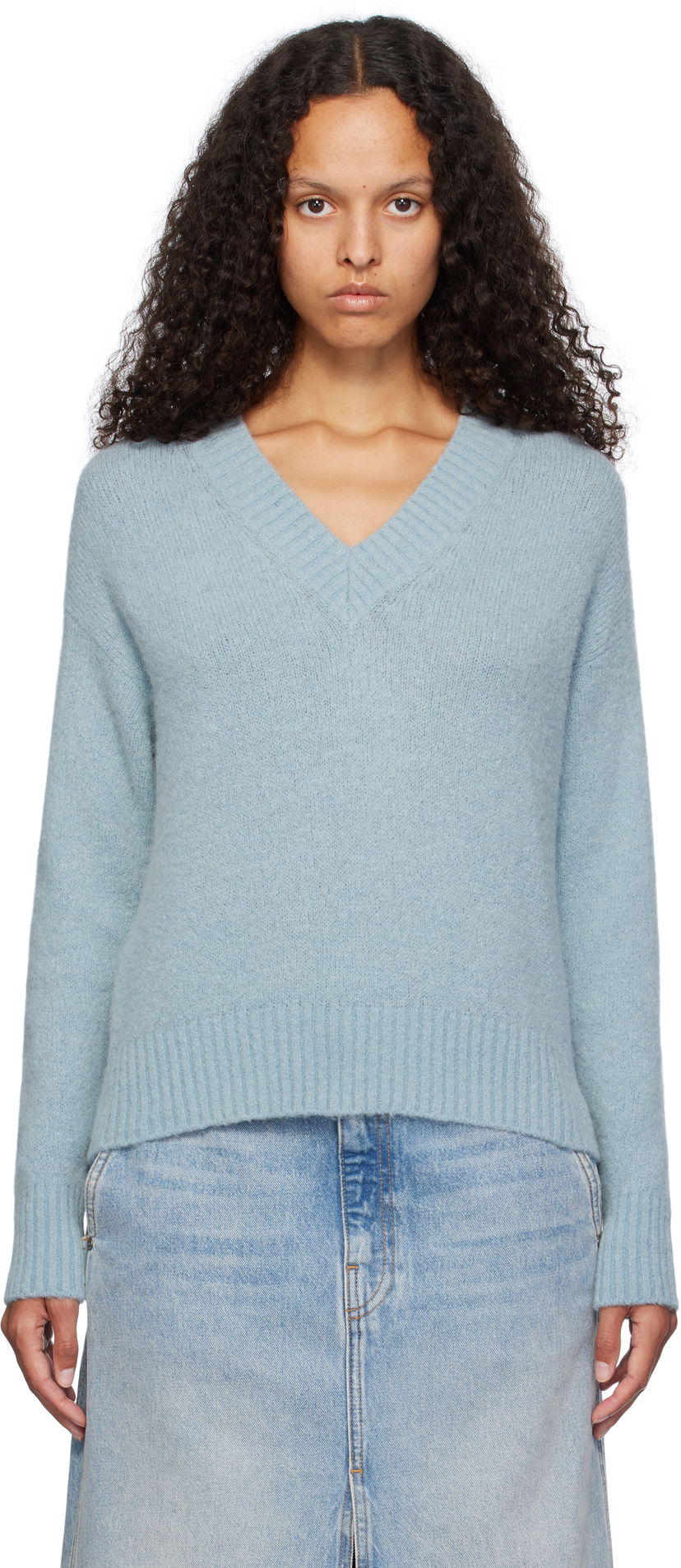 Villapaita Max Mara Weekend Max Mara Visita V-Neck Sweater Sininen | 2425366102600 MM12053