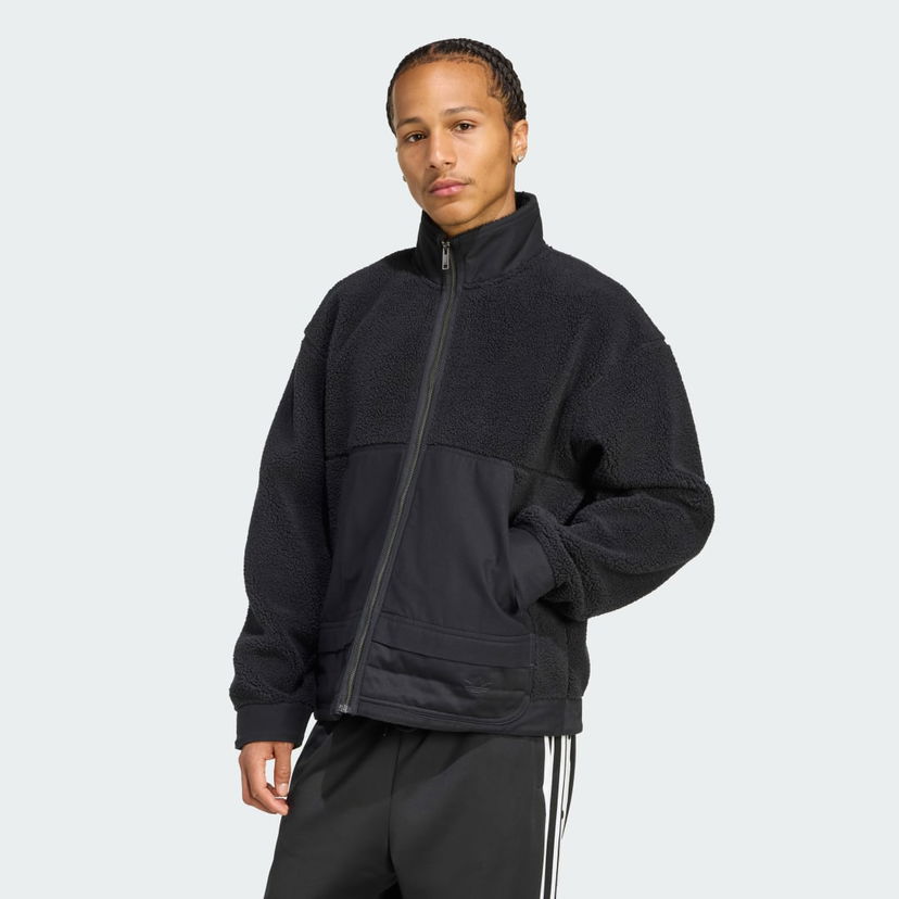 Takki adidas Performance Premium Essentials Polar Fleece Zip-Up Jacket Musta | JY2639