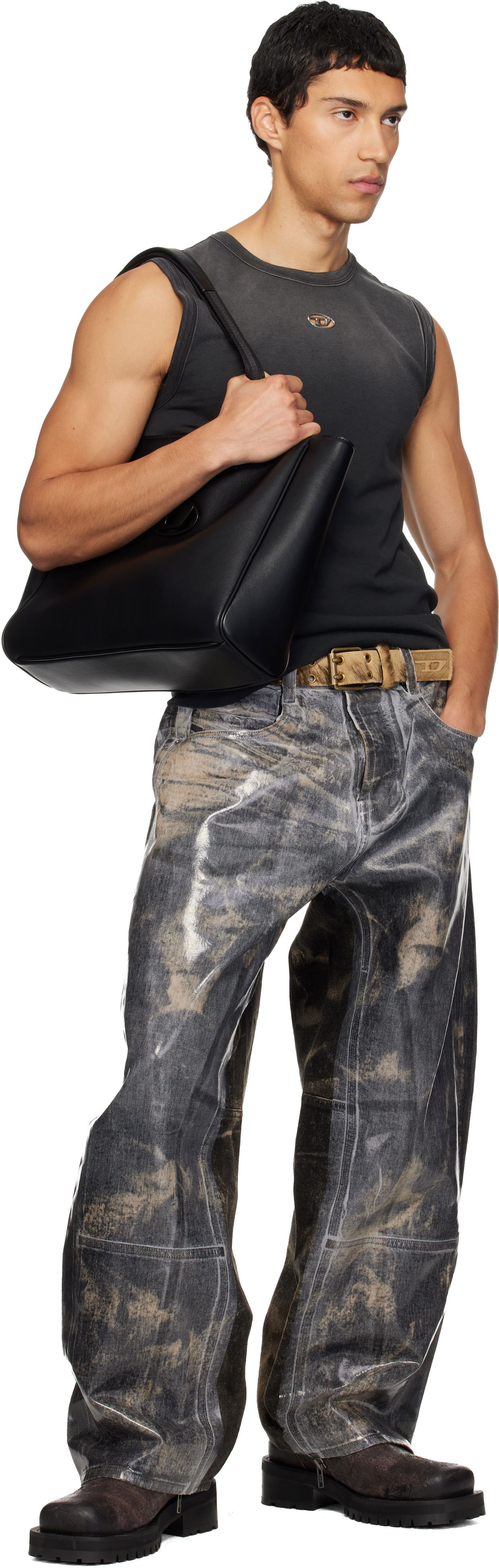 Vyöt Diesel B-Flag-D Calf Hair Embossed Belt Monivärinen | X10597-P7968-H0478, 1