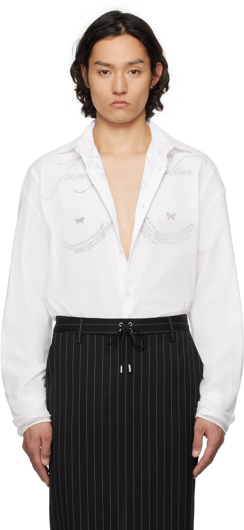 Paita Jean Paul Gaultier Jean Paul Gaultier 'The Tattoo Poem' Shirt Valkoinen | 25/34-U-CH093-C586-0001