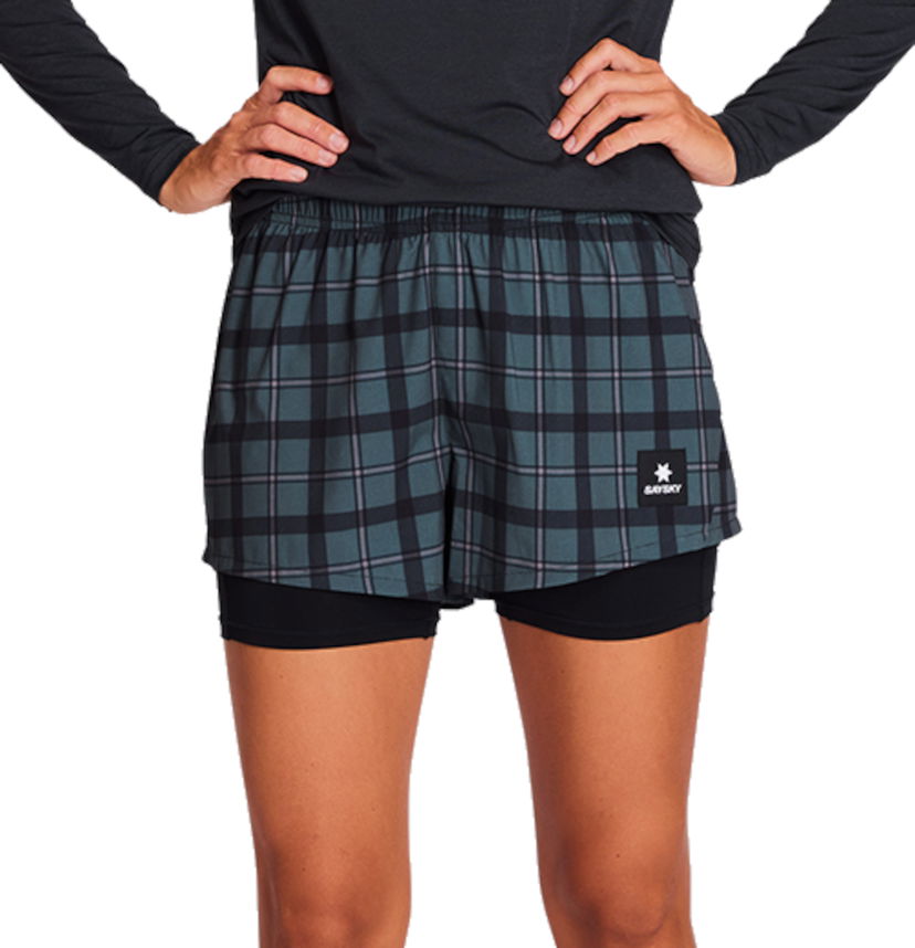 Shortsit Saysky Saysky Checker Pace 2-in-1 3" Shorts Vihreä | kwrsh04c1007