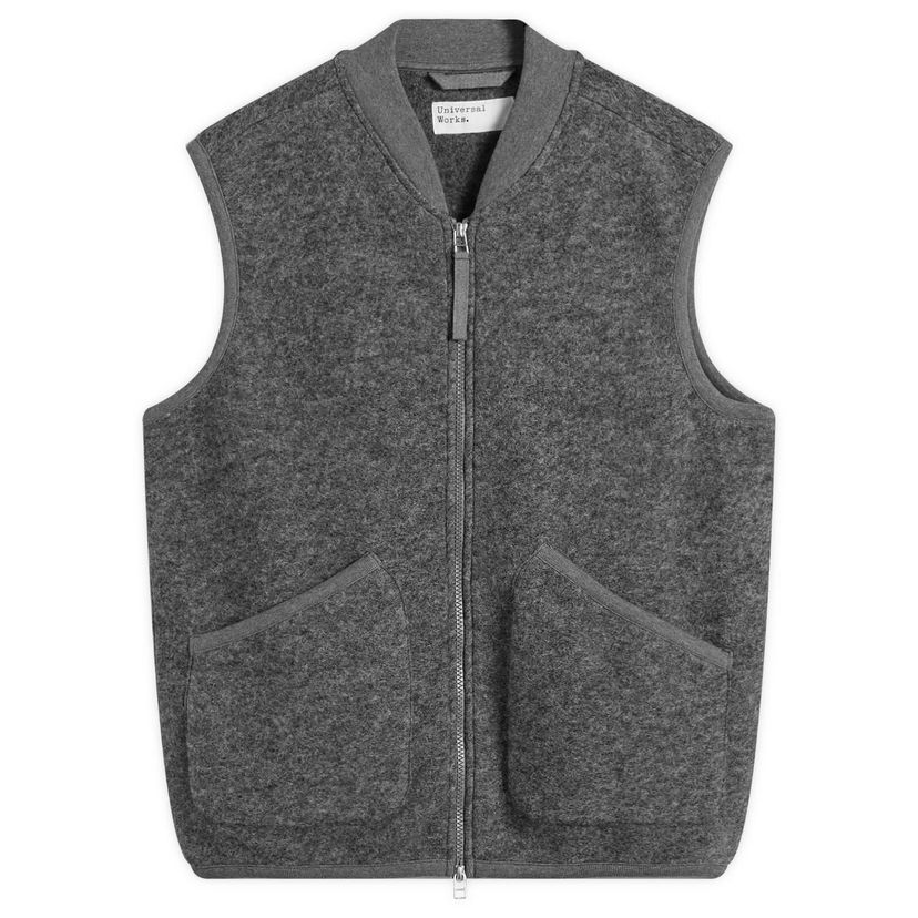Liivi Universal Works Wool Fleece Zip Waistcoat by Universal Works Harmaa | 00015-GMA