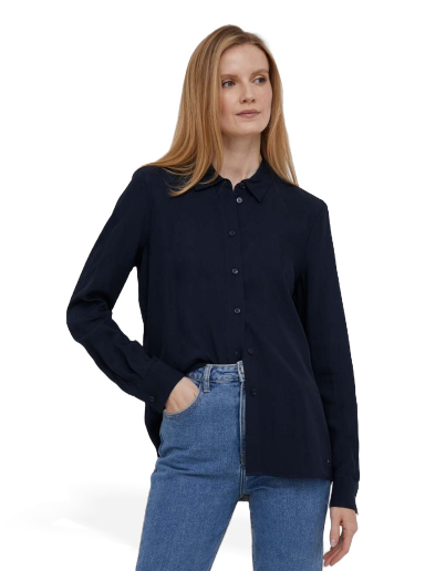 Paita Tommy Hilfiger Regular Fit Twill Shirt Tummansininen | WW0WW39388