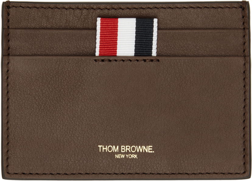 Lompakko Thom Browne Thom Browne Soft Calf Leather Single Card Holder Ruskea | MAW020L-L0117
