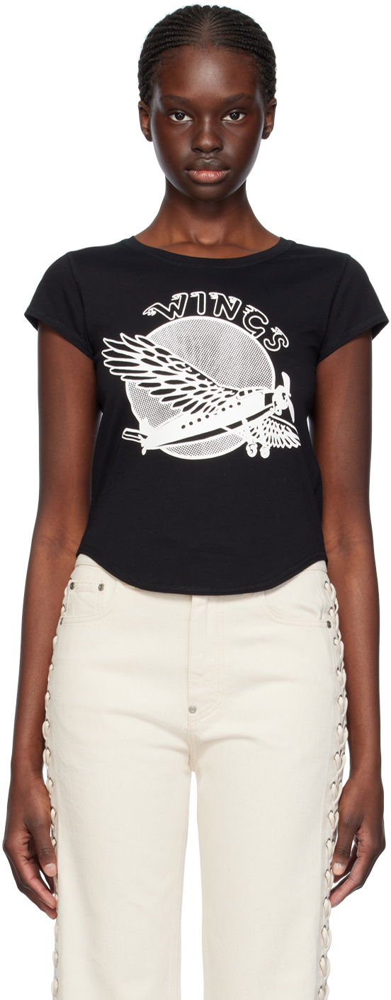 T-paita Stella McCartney 'Wings' Graphic T-Shirt Musta | 6J02843SPZ12