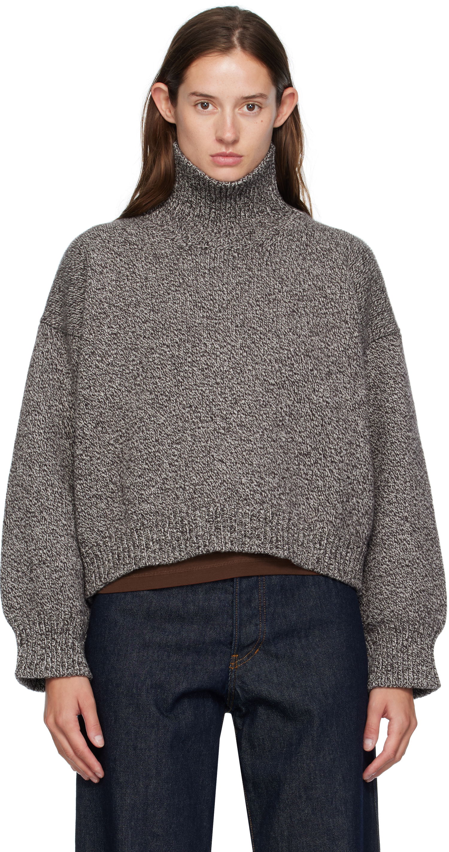 Villapaita &Daughter &Daughter Caragh Chunky Crop Turtleneck Sweater Harmaa | HKN03934, 0