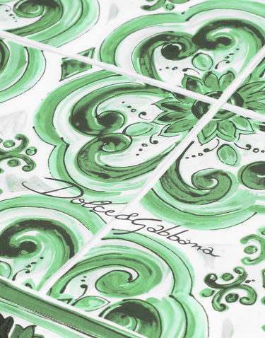 Asusteet Dolce & Gabbana Dolce & Gabbana Set of 2 Cotton Sateen Pillowcases with Green Tile Print Vihreä | TCES02TCAKFUV009, 3