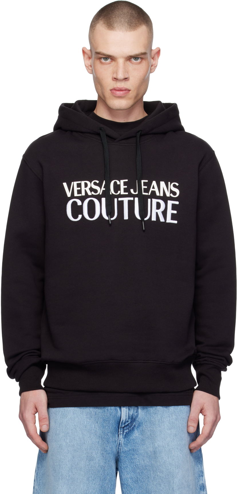 Huppari Versace Black Screen-Printed Hoodie Musta | E77GAIL03_ECF02L
