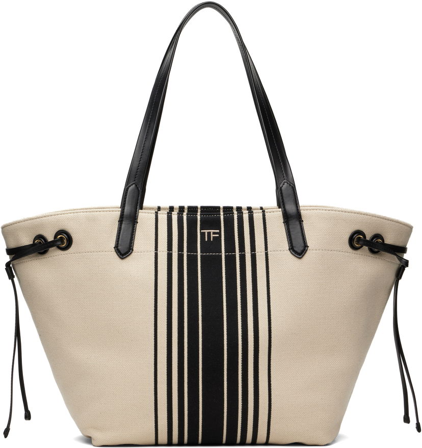 Kangaskassi Tom Ford TOM FORD Large Striped Tote Beige | L1876-TCN056G