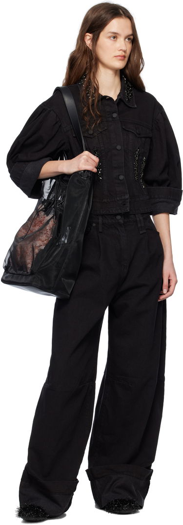 Kangaskassi Simone Rocha Simone Rocha Carnation Pocket Tote Musta | BAG191F 0805, 3