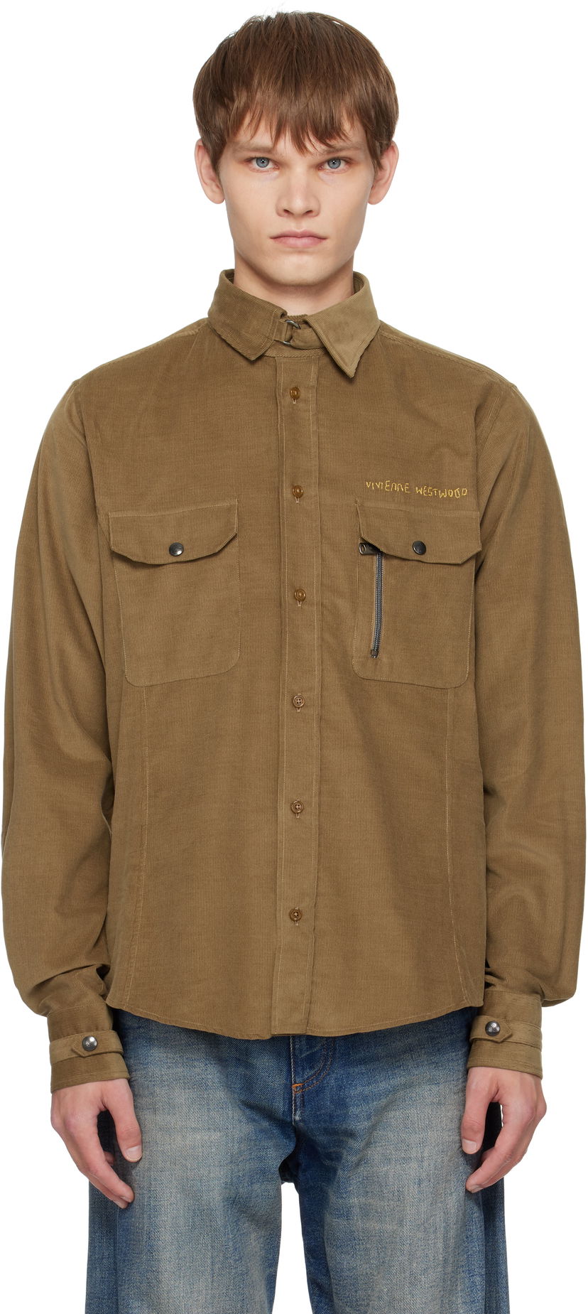 Paita Vivienne Westwood Vivienne Westwood Corduroy Button-Up Shirt Ruskea | 24010042-W0186-