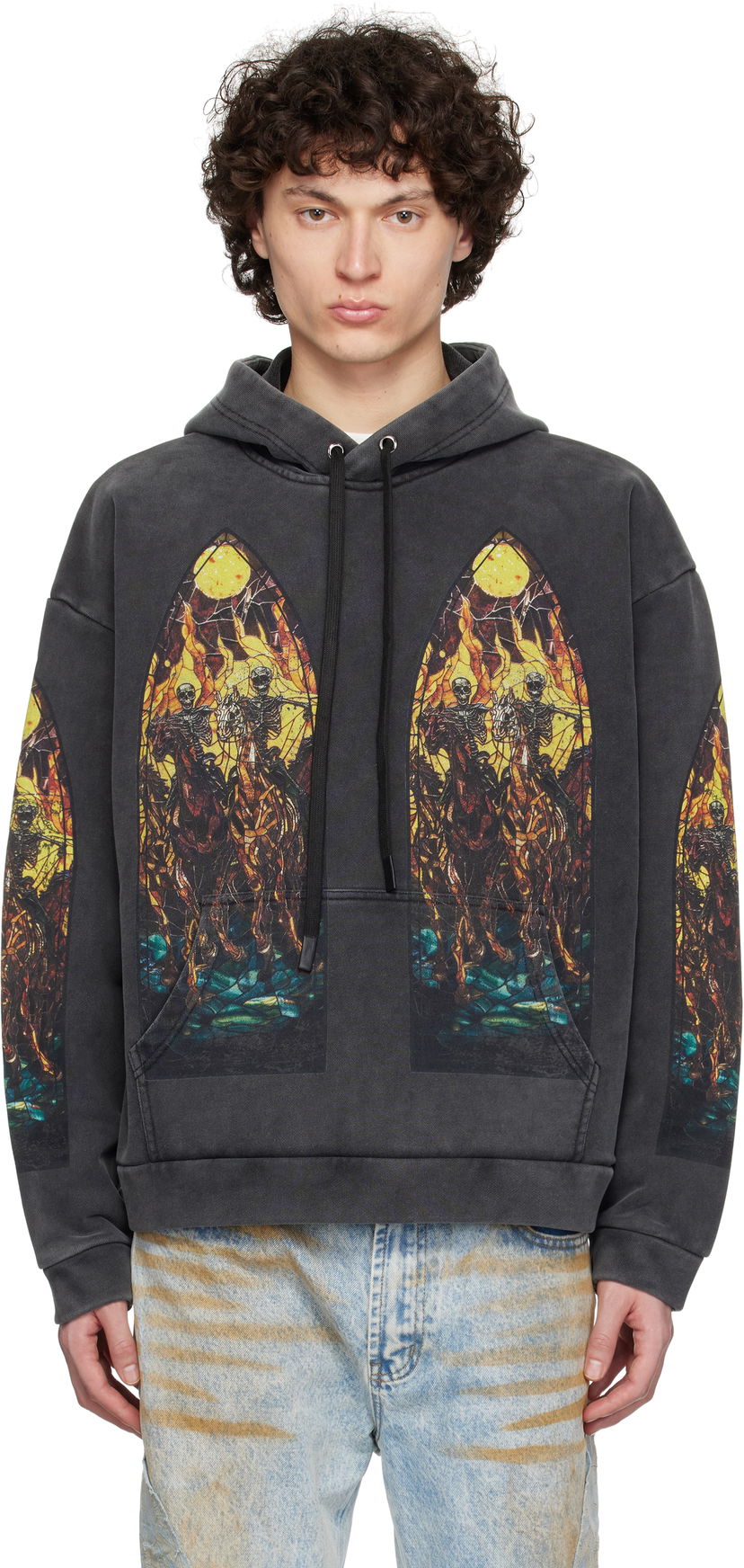 Huppari Who Decides War Who Decides War Anvil Print Hoodie Musta | 1110020030SS25