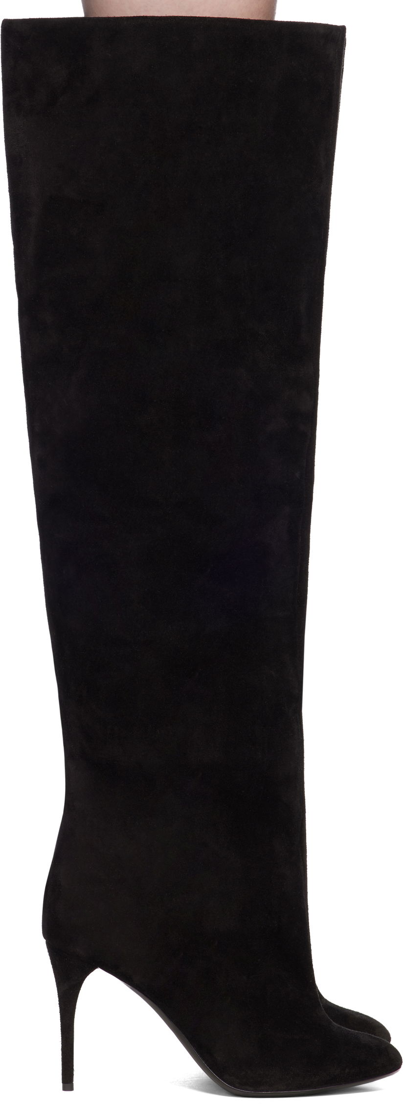 Kengänhoito Alaïa ALAÏA Suede Knee-High Boots Musta | AA3O056CK177