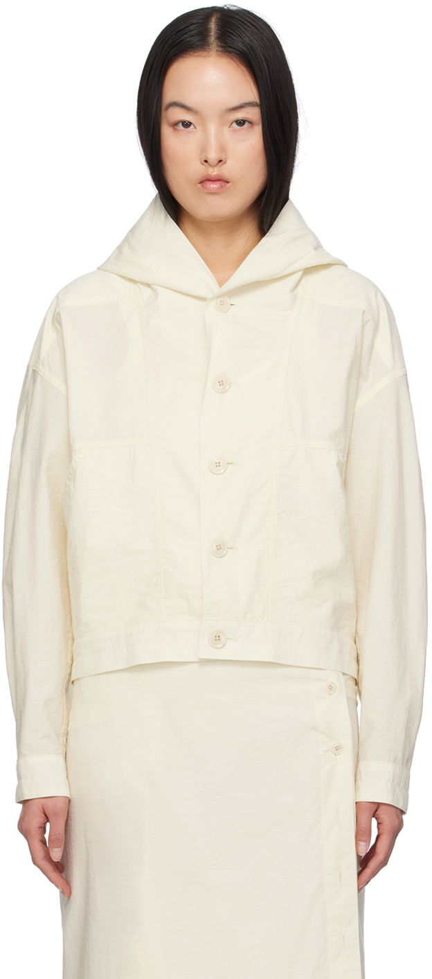 Takki LEMAIRE LEMAIRE Women's Hooded Button-Up Jacket Valkoinen | OW1067 LF1234