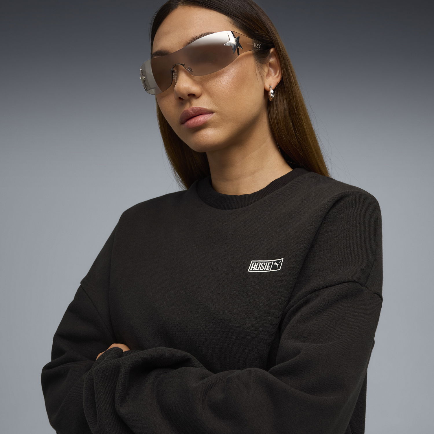 Huppari Puma PUMA x ROSÉ Oversized Sweatshirt Musta | 633803_01, 1