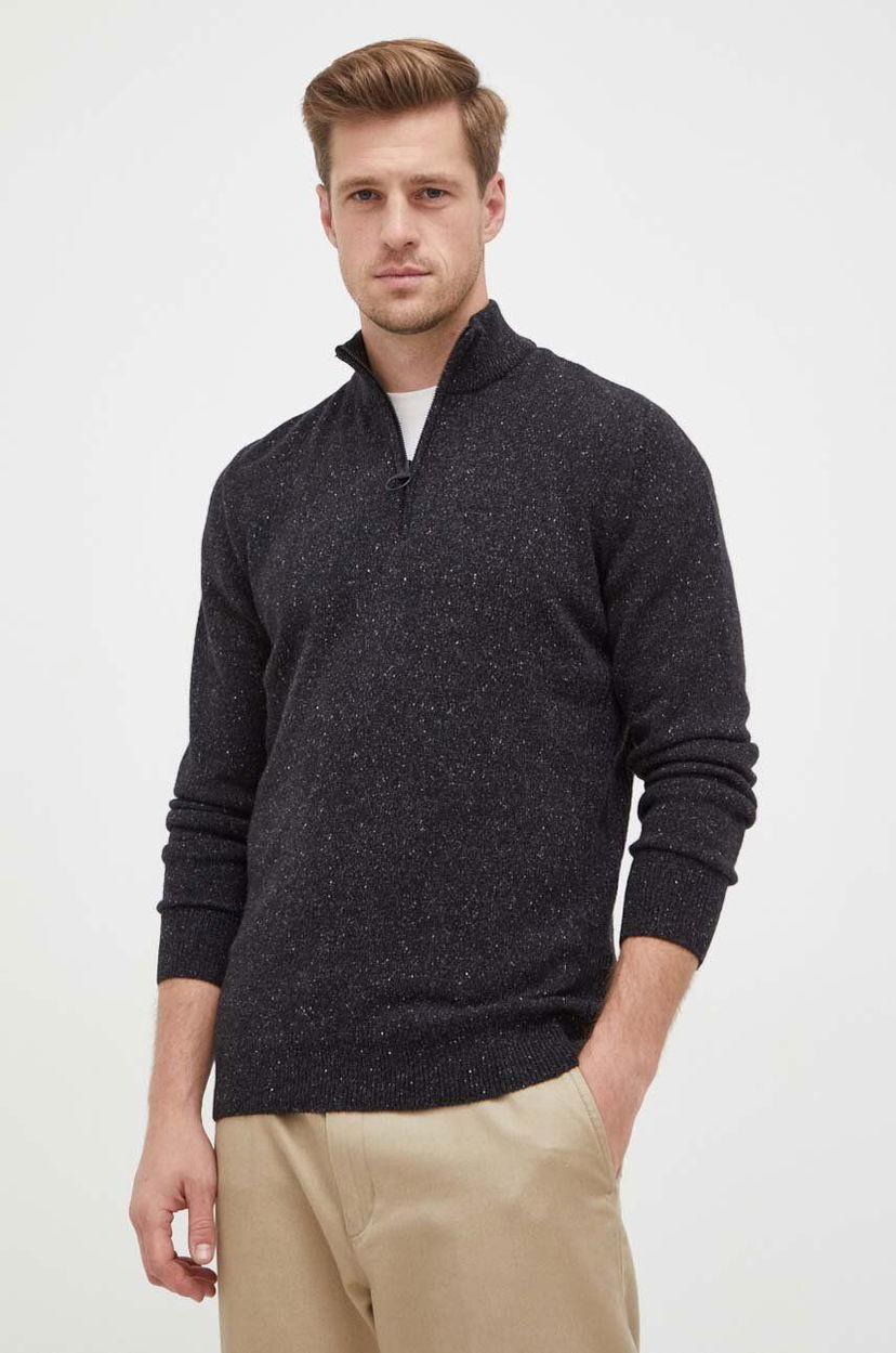 Villapaita Barbour Sweater With Half Zipper Musta | MKN1187