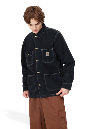 Takit Carhartt WIP OG Chore Coat "Black heavy stone wash" Musta | I031896_89_60