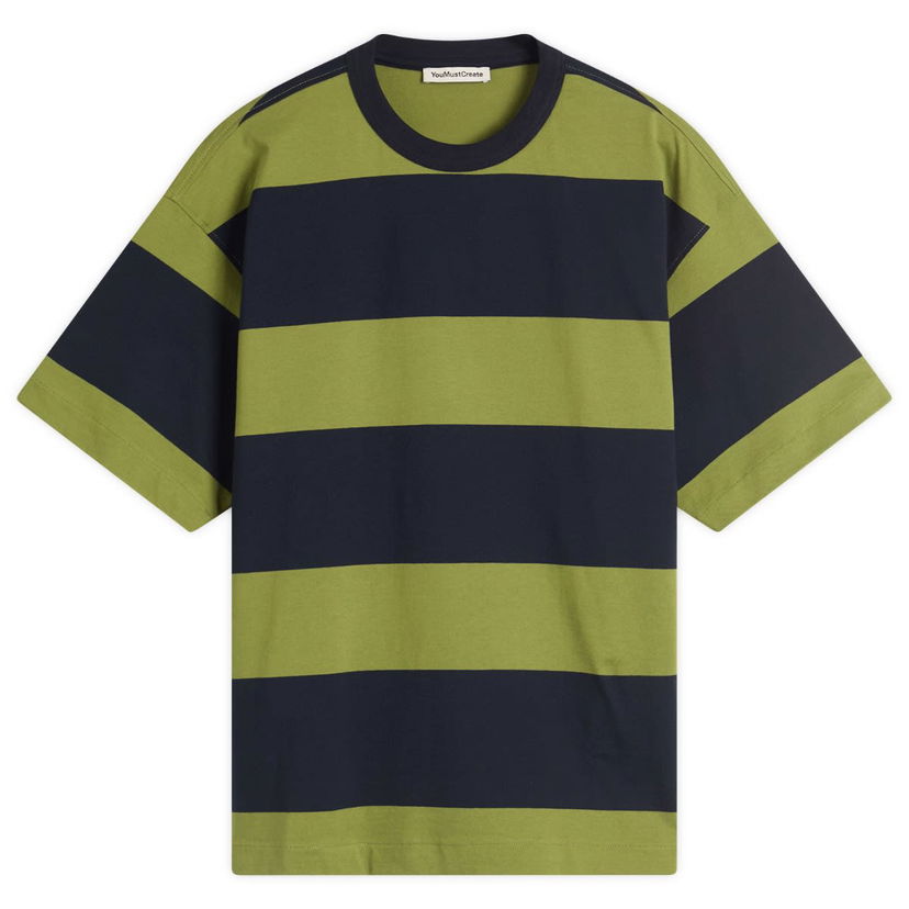 T-paita YMC YMC Triple Stripe T-Shirt, Size Large Vihreä | P6YMD-40