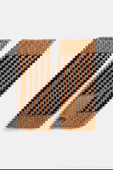 Asusteet UGG CHUNKY Knitted Striped Wool Blend Hat and Fingerless Gloves Set Monivärinen | 103605, 2