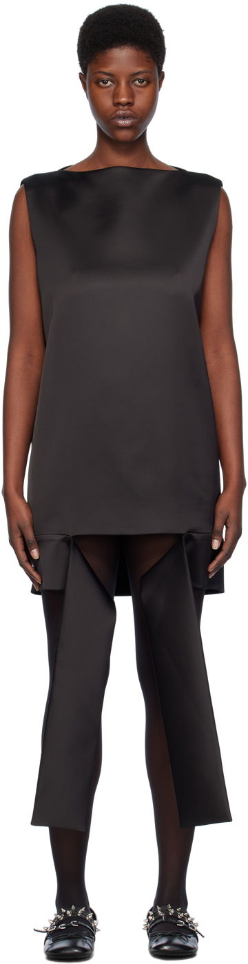 Mekko We11done We11done Satin Sleeveless Minidress with Origami Straps Musta | WD-OP0-24-174-U-BK