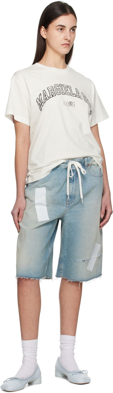 T-paita Maison Margiela MM6 Maison Margiela Varsity Print T-Shirt Valkoinen | SH0GC0046 S24312, 4