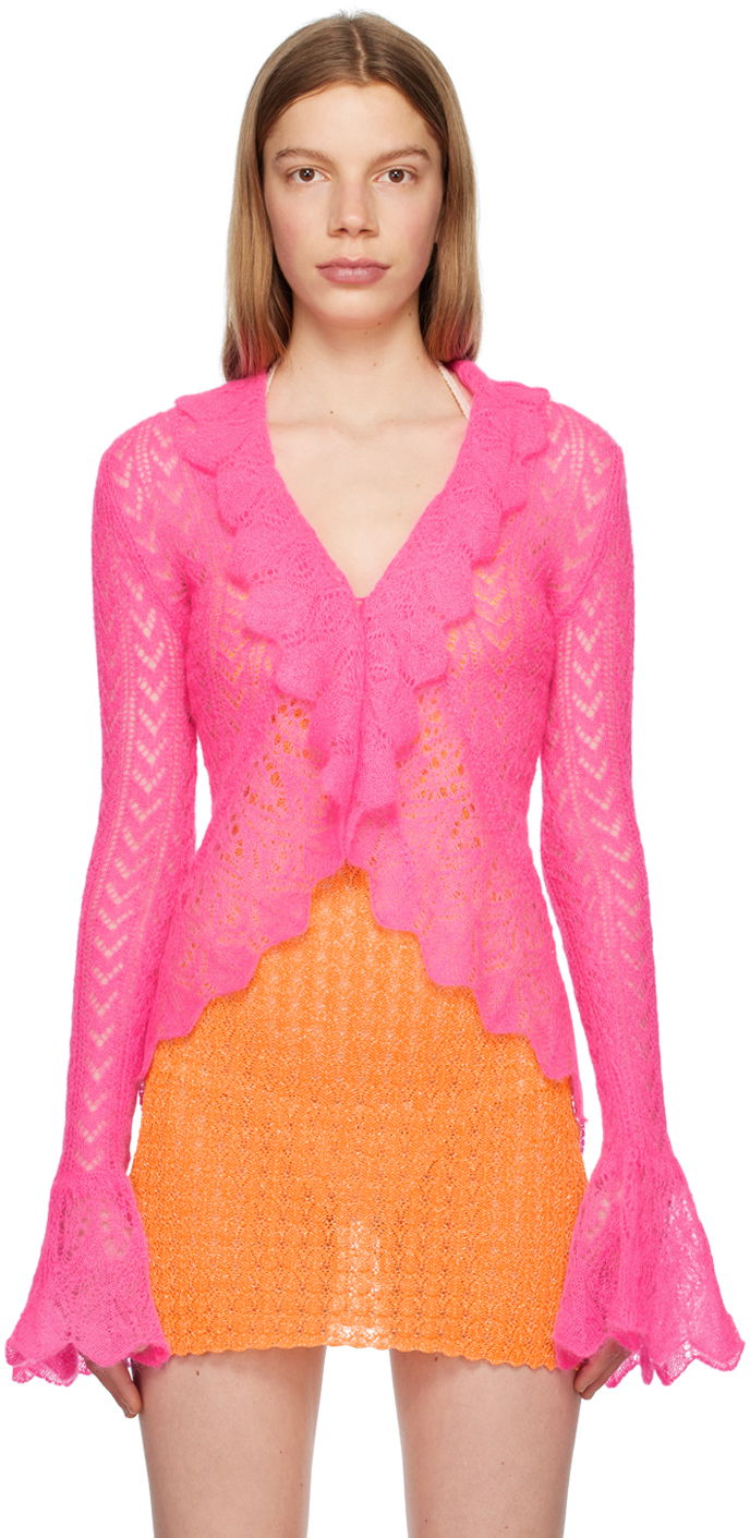 Villapaita ERL Pink Ruffled Cardigan Vaaleanpunainen | ERL06N103