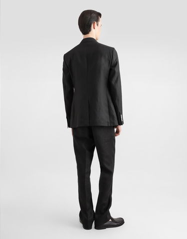 Takki Dolce & Gabbana Dolce & Gabbana Double-breasted Linen Jacket with Patch Musta | G2TJ2ZFU4K6N0000, 2