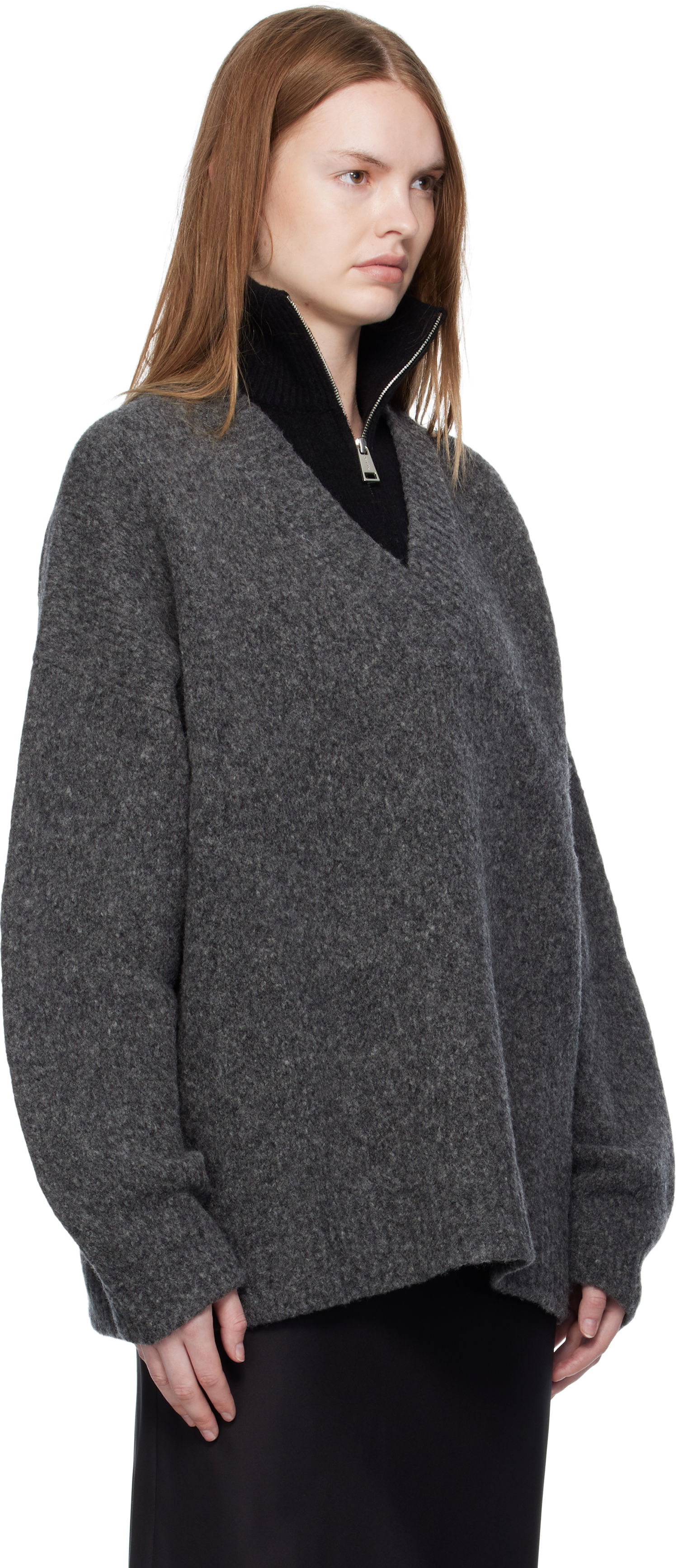 Villapaita Nanushka Nanushka Kylen Half-Zip Sweater Harmaa | NU25PFSW17197, 1