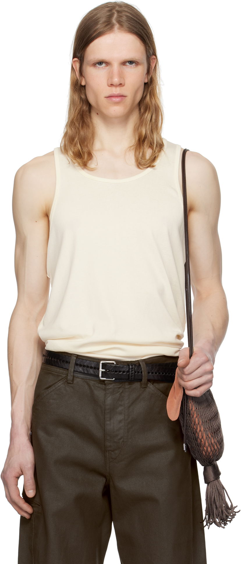 Tankkitoppi LEMAIRE Lemaire Cotton Tank Top Beige | TO1336 LJ1016